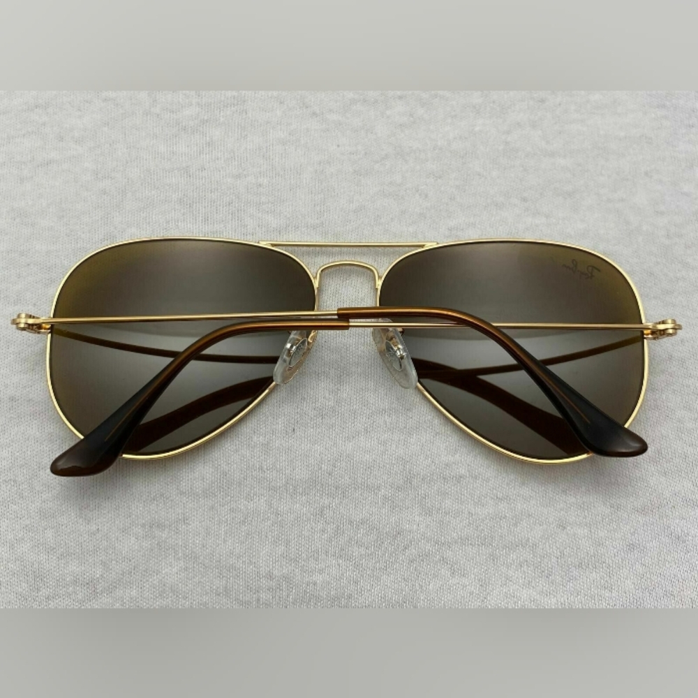 Ray-Ban Gold and Brown Aviator Sunglasses - Picture 4 of 7